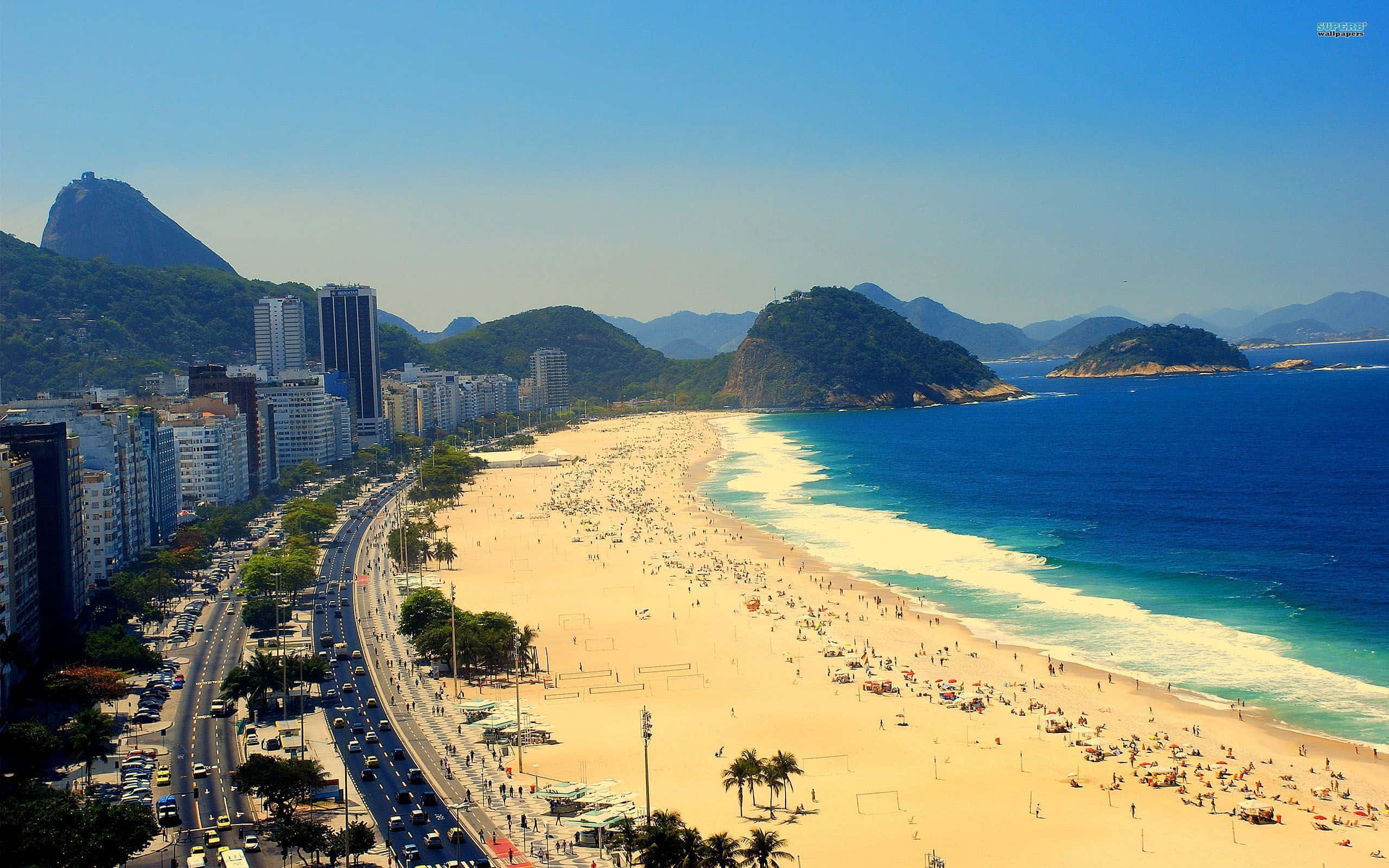 ブラジルの夕日ビーチの手つかずの絶景 壁紙