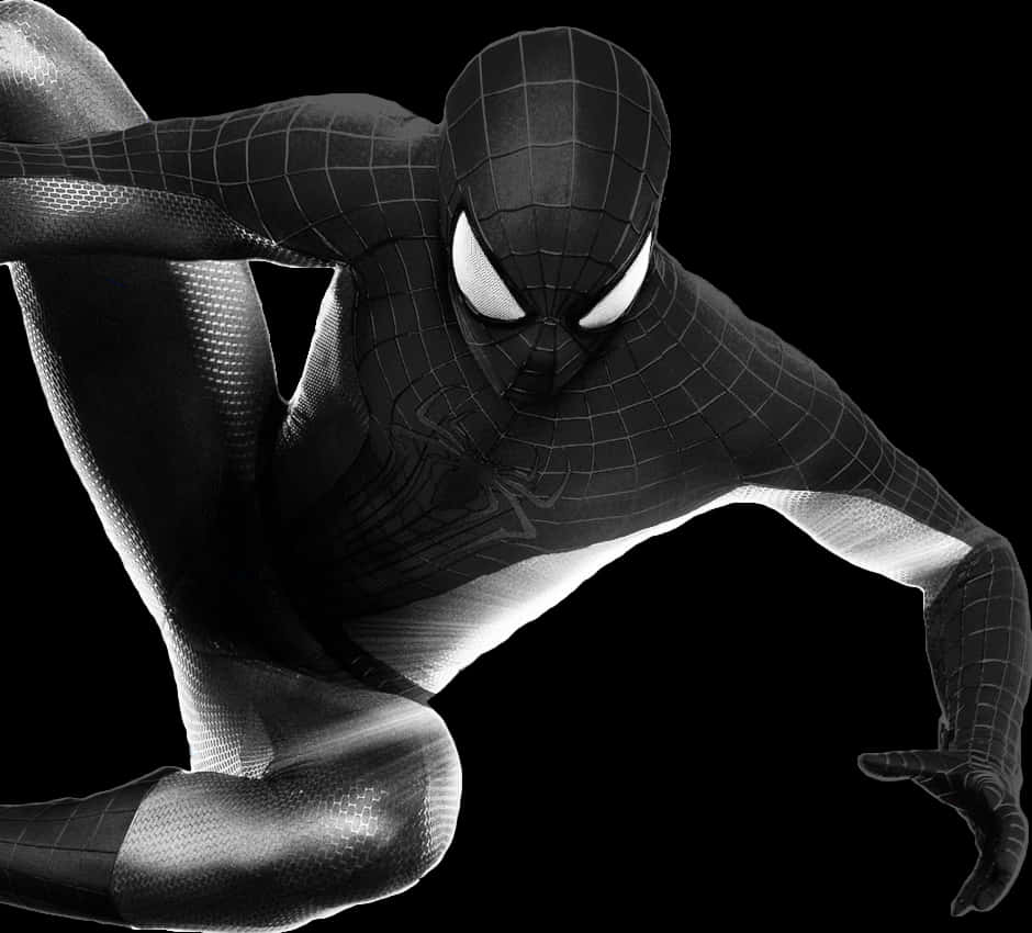 ブラックスーツのスパイダーマンポーズ 壁紙