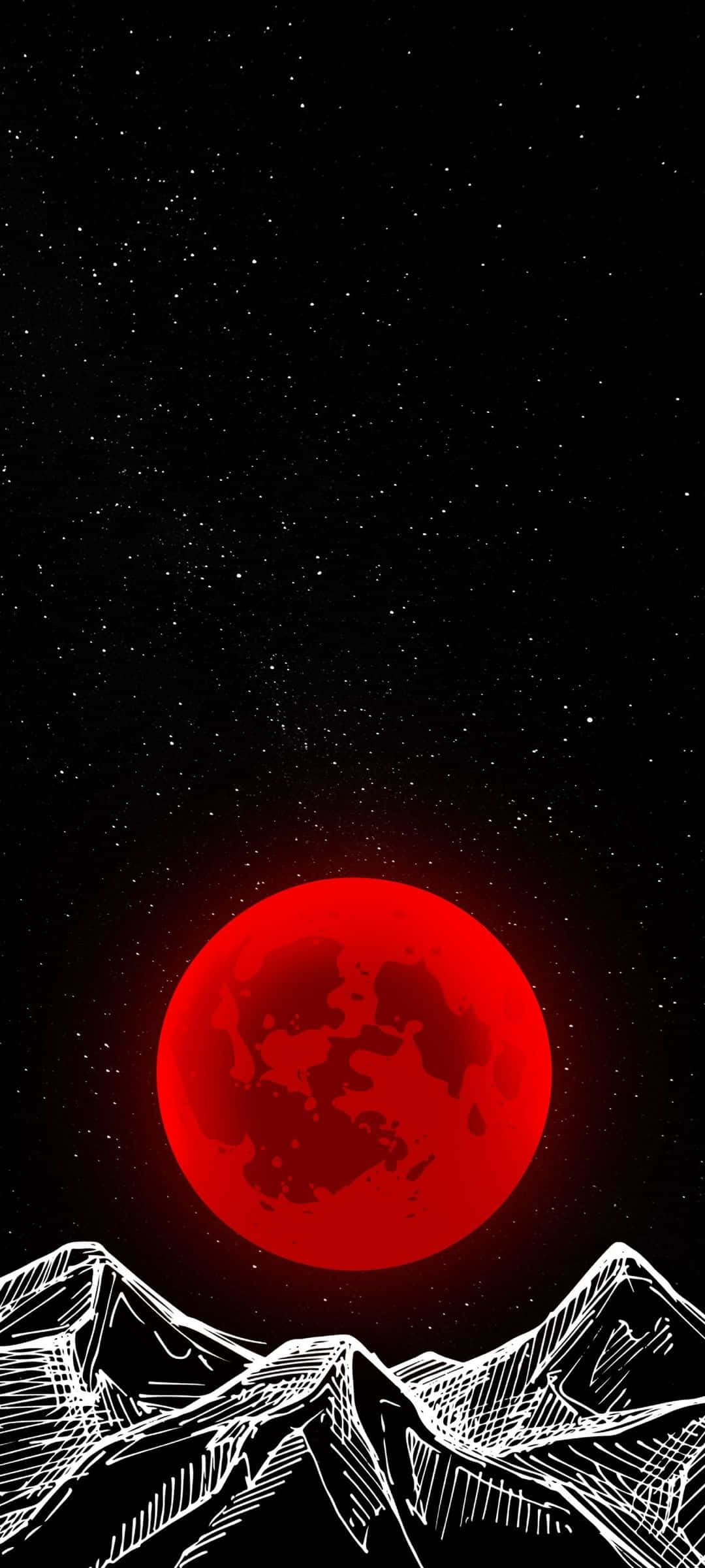 「ブラッドムーンの夜の空の荘厳な美しさ」 壁紙