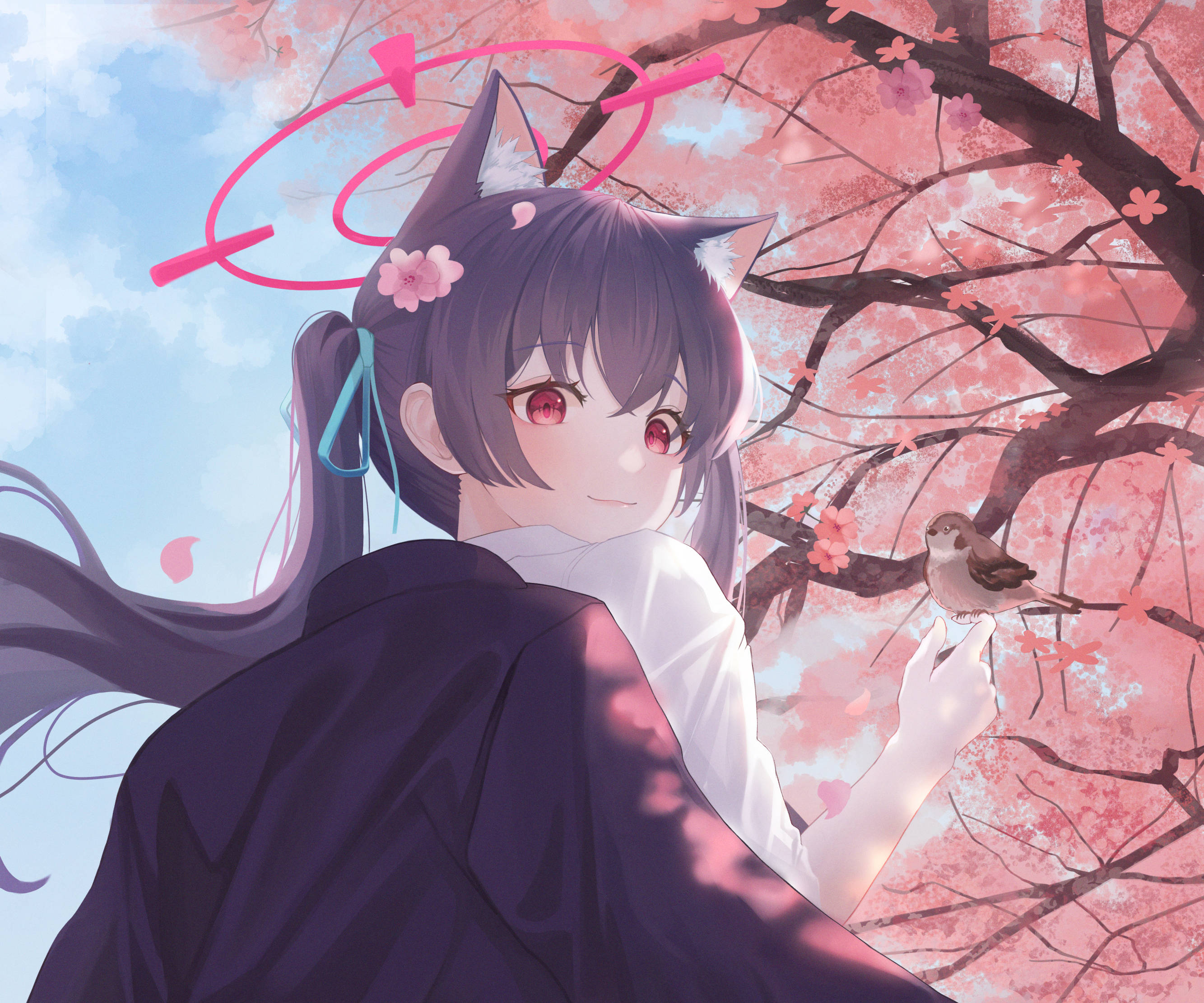 ブルーアーカイブ クロミ セリカ 桜 壁紙