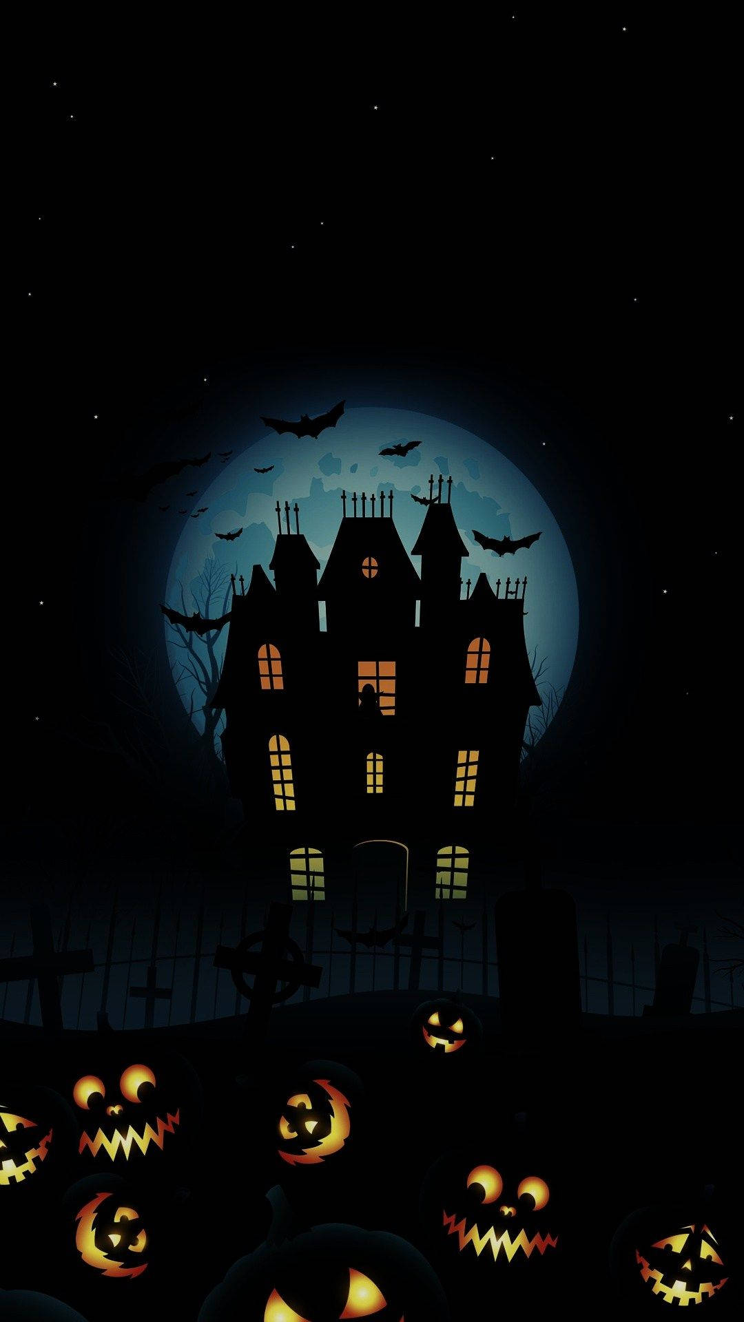 ブルームーンハロウィンiPhone 壁紙