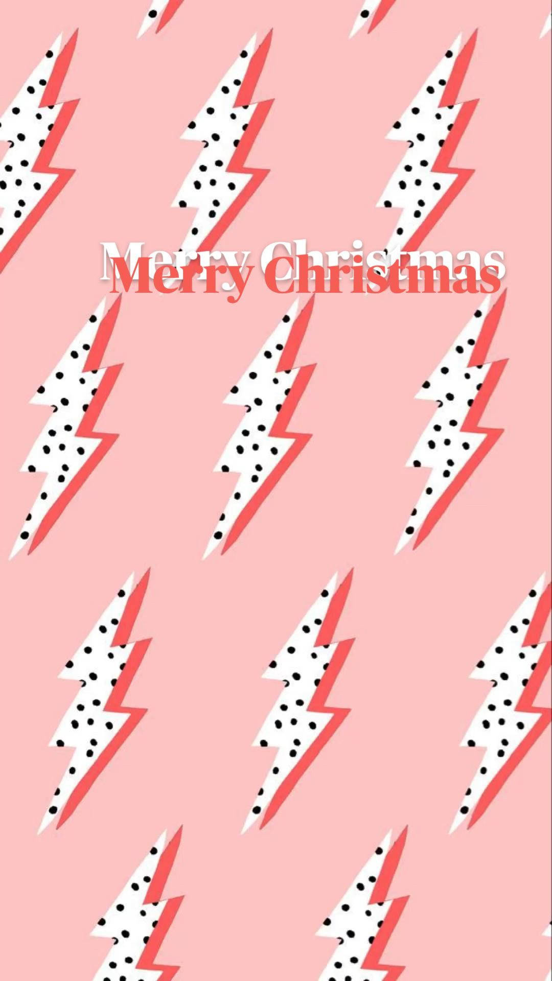プレッピーなクリスマスの雷模様 壁紙