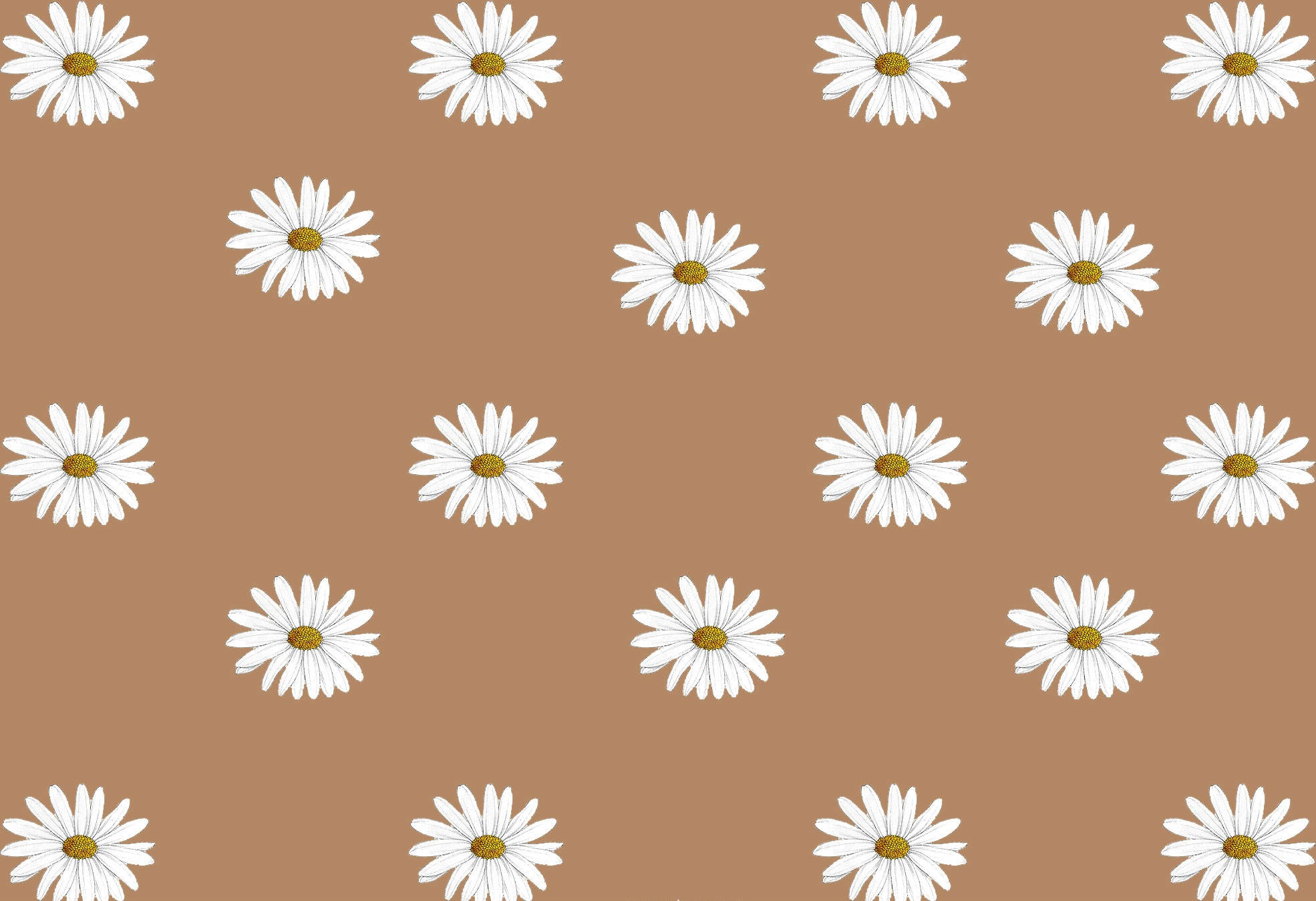 ベージュとブラウンの花柄が醸し出す静けさ 壁紙