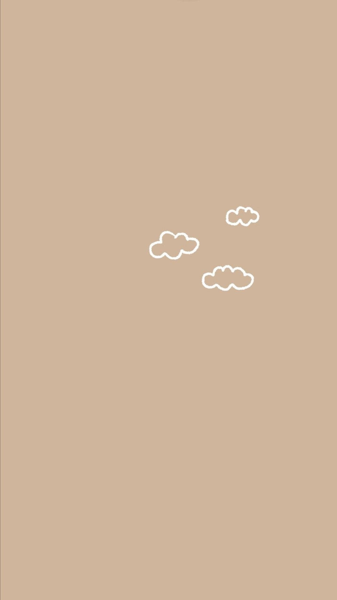 ベージュの美的ミニマルな雲 壁紙