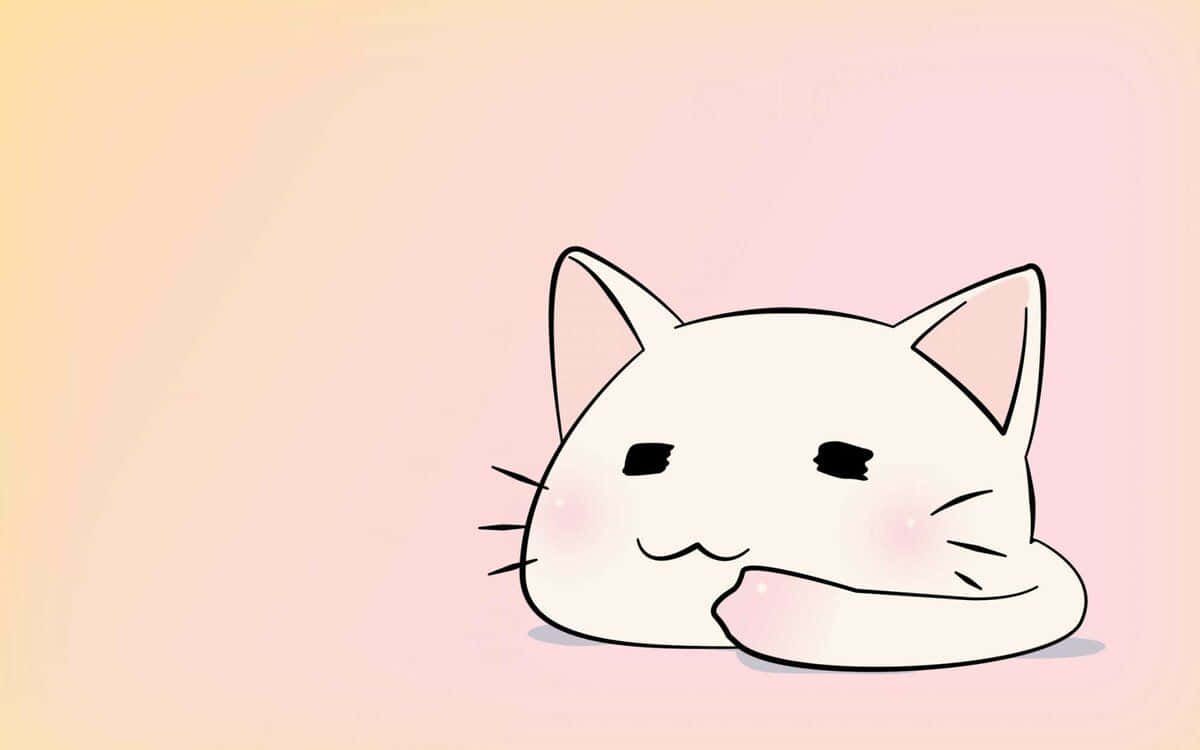 ペットショップで待つ愛らしいアニメの猫 壁紙