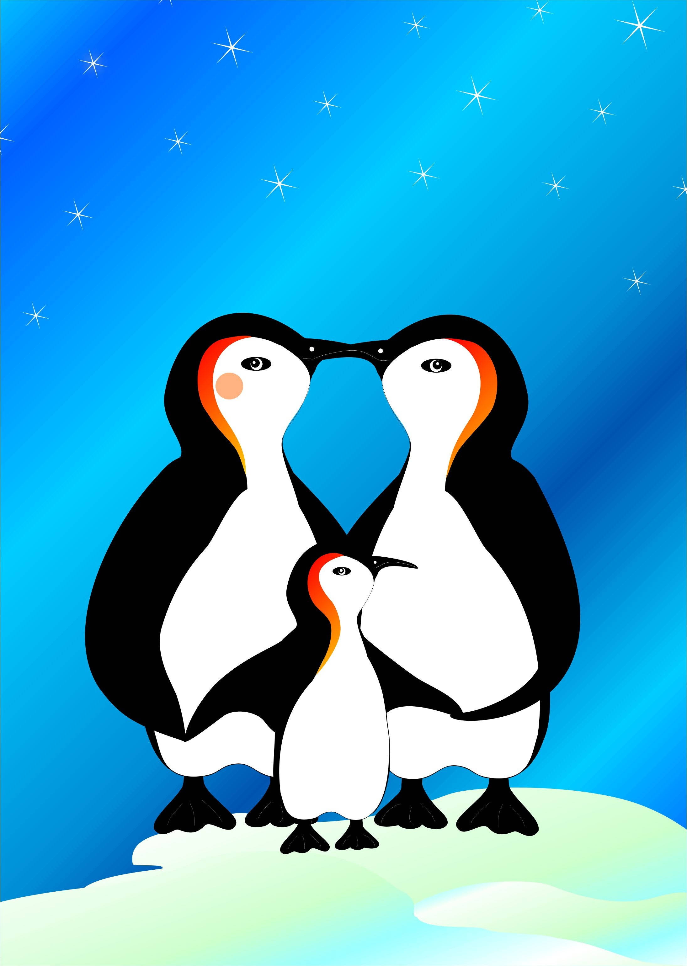ペンギンの家族のアート 壁紙