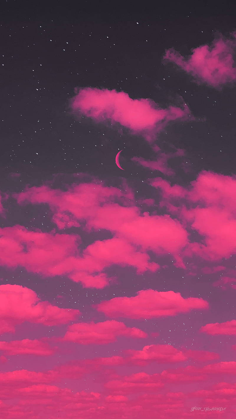 ホットピンクの美的雲 壁紙
