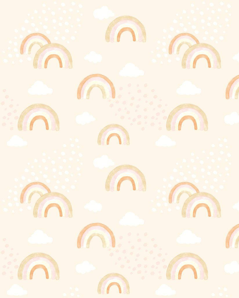 ボヘミアンなピンクの虹と雲 壁紙