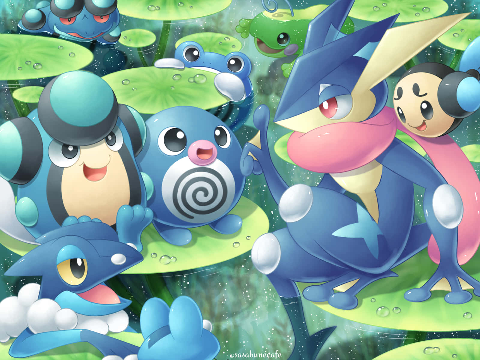 ポケモン 水辺のポリワグと仲間たち 壁紙