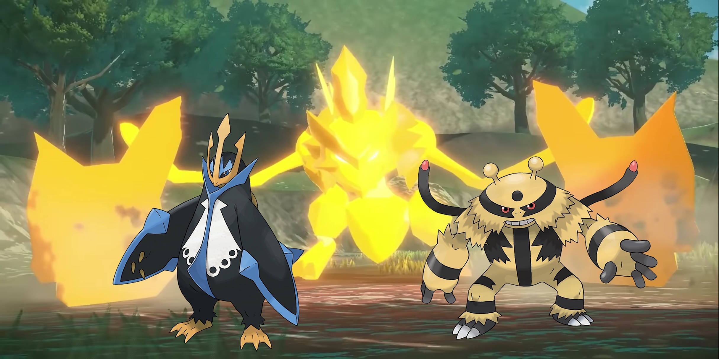 ポケモンレジェンズ アルセウス エレキブルとエンペルト 壁紙