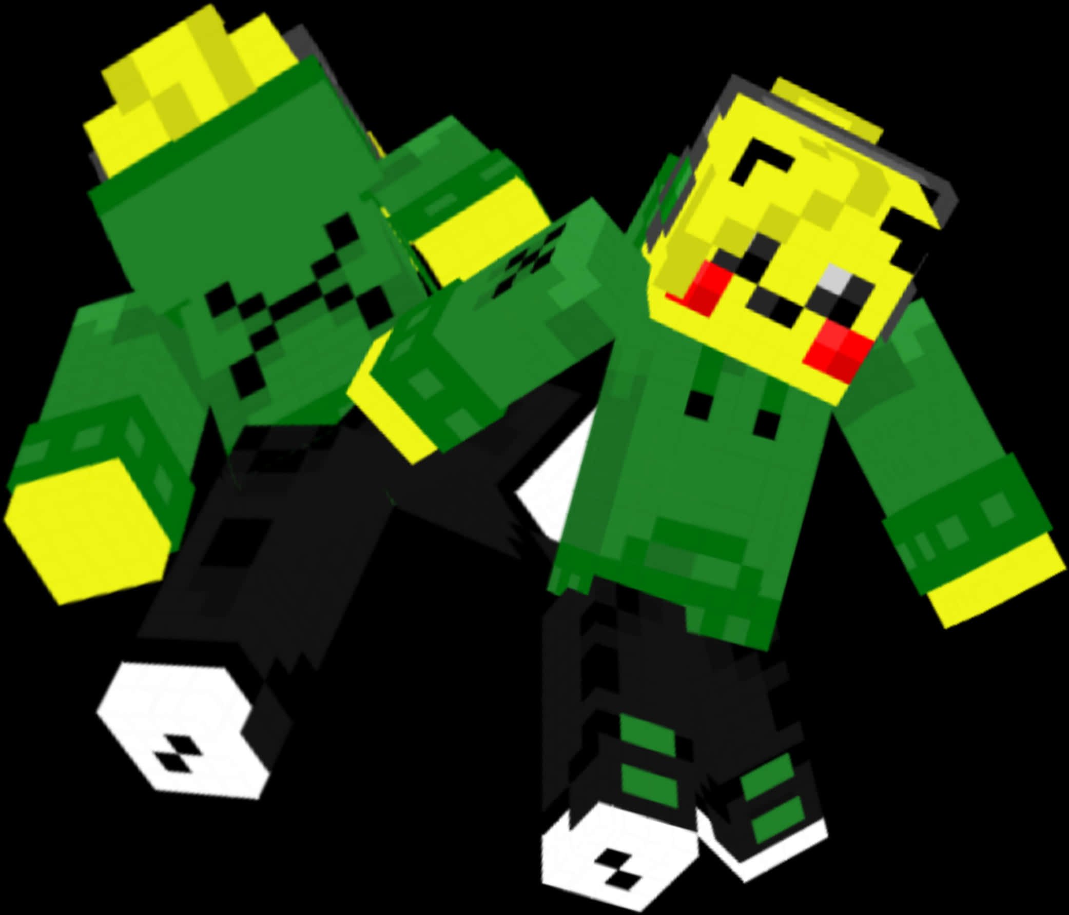 マインクラフト_スキン_緑_ピクセル_キャラクター 壁紙