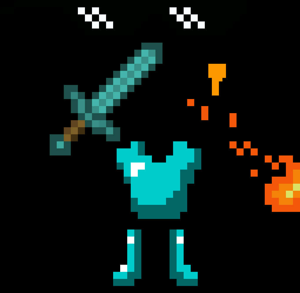 マインクラフト ダイヤモンドアーマーと剣 壁紙
