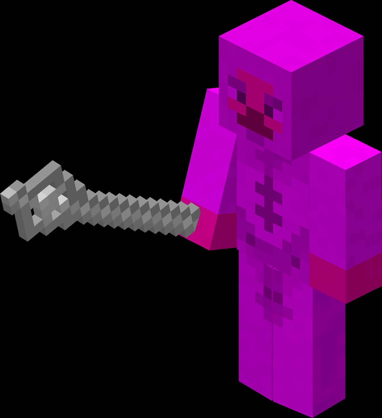 マインクラフト 紫色のキャラクター ツルハシを持った姿 壁紙