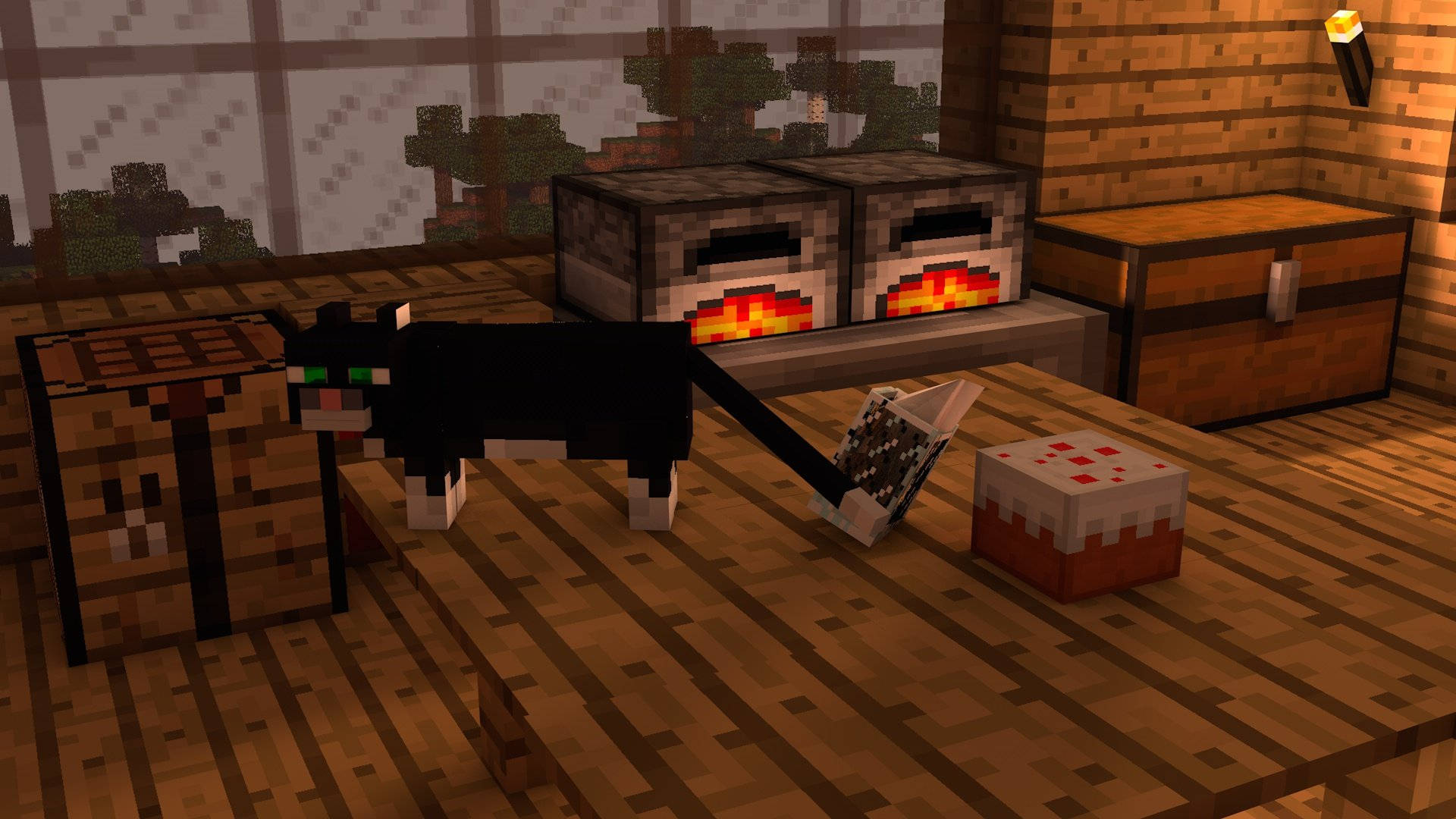 マインクラフト 美学 黒猫 箱 壁紙