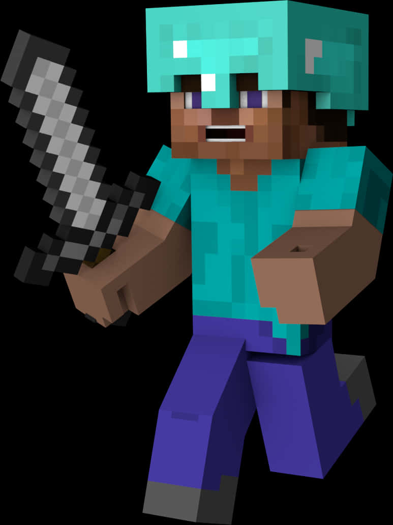 マインクラフトのキャラクター_剣を持って 壁紙