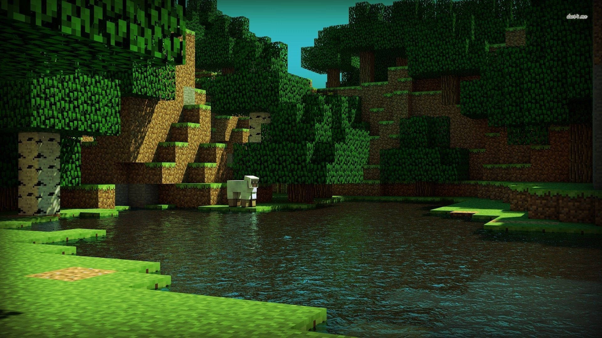 マインクラフト HD 風景 緑の自然 壁紙