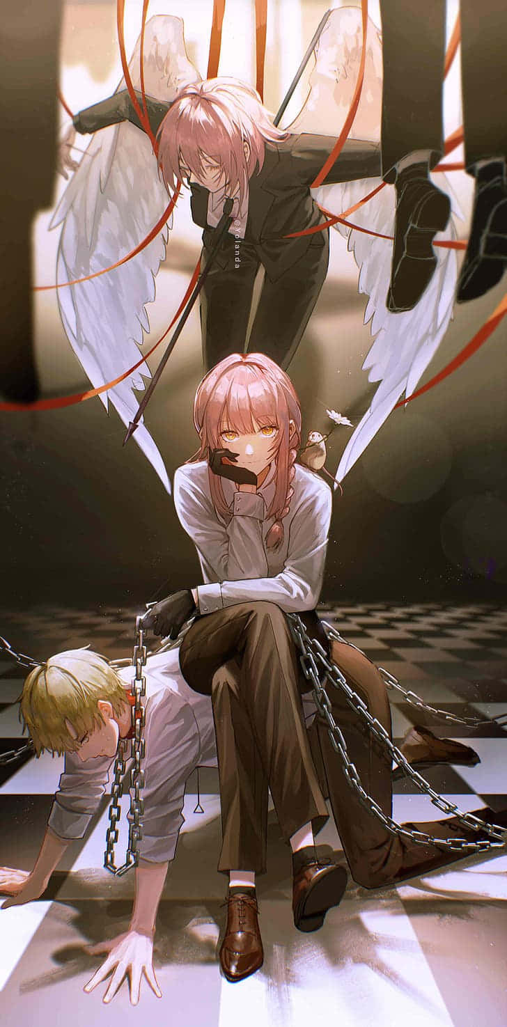 マキマがチェンソーマンを拷問するPFP 壁紙
