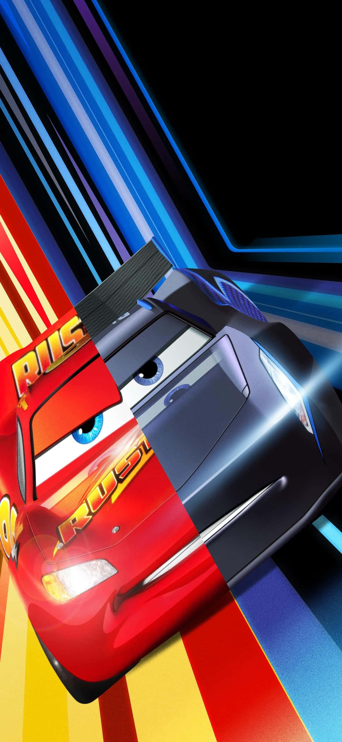 マックイーンとジャクソン・ストーム iPhone X カーズ背景 壁紙
