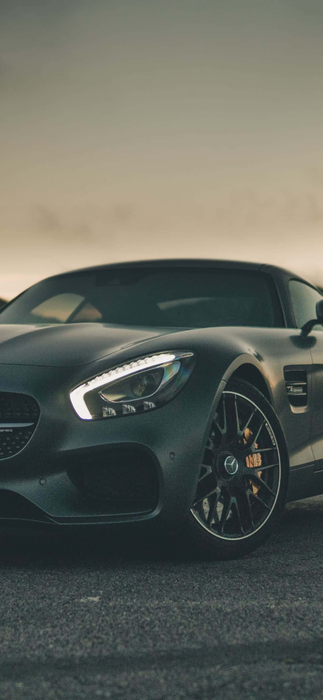 マットブラック iPhone Xs メルセデスAMG 背景 壁紙