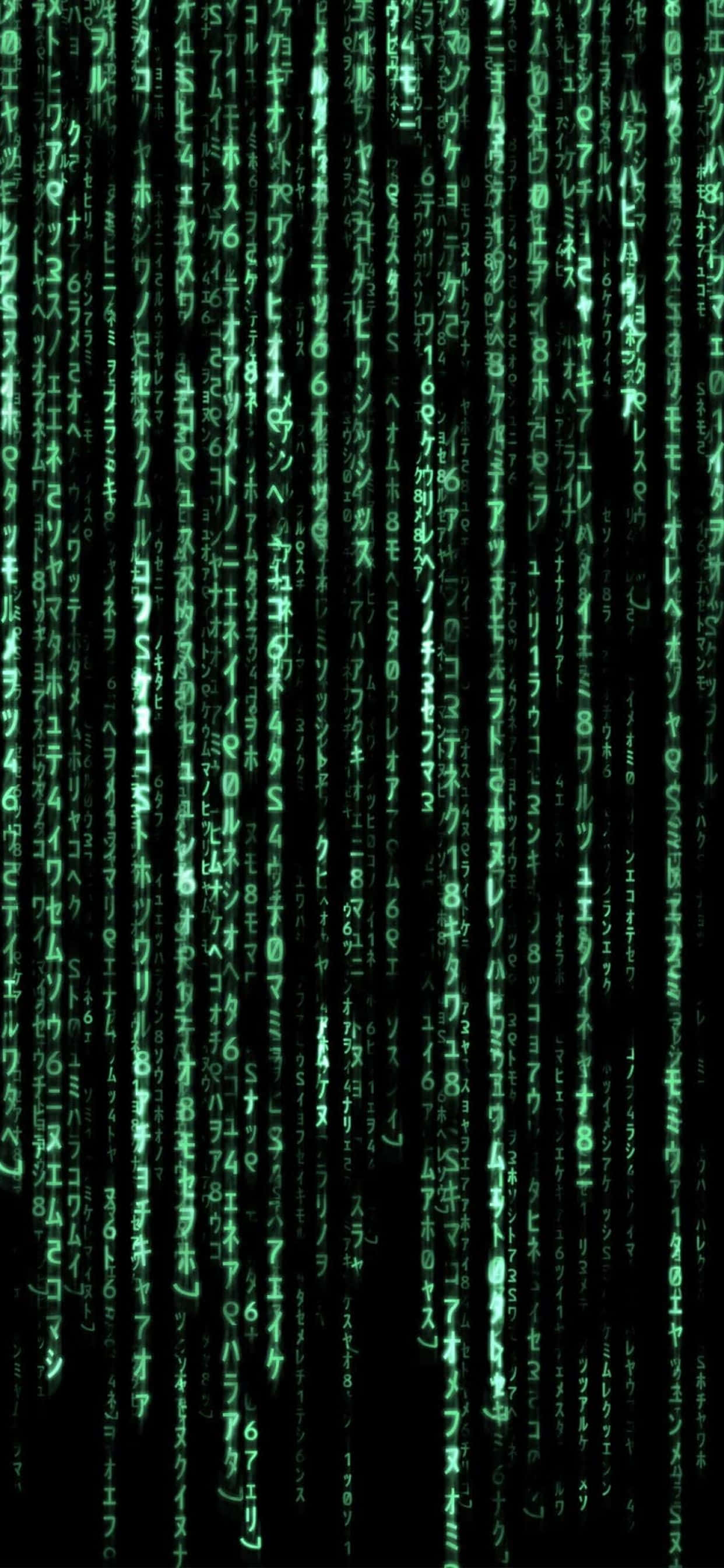 マトリックスのコードが緑色で表示 壁紙