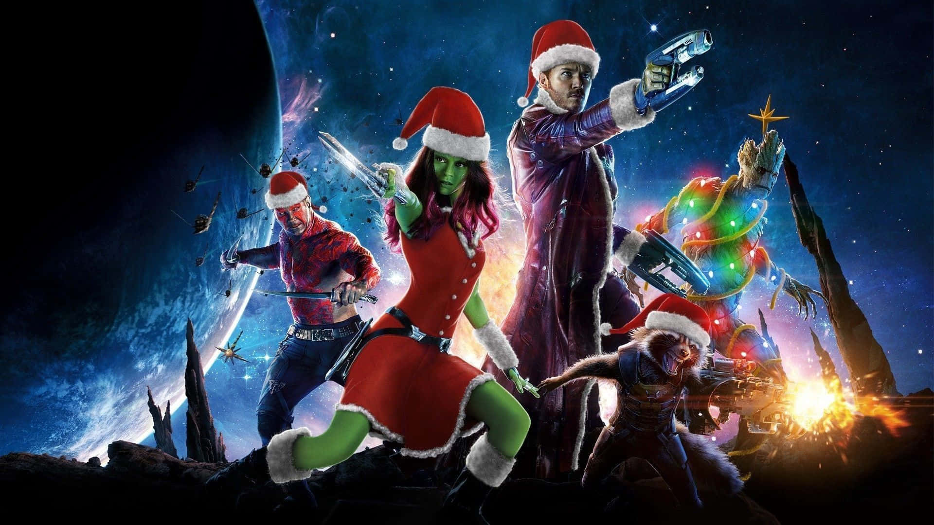 マーベル クリスマス ガーディアンズ・オブ・ギャラクシー サンタポスター 壁紙