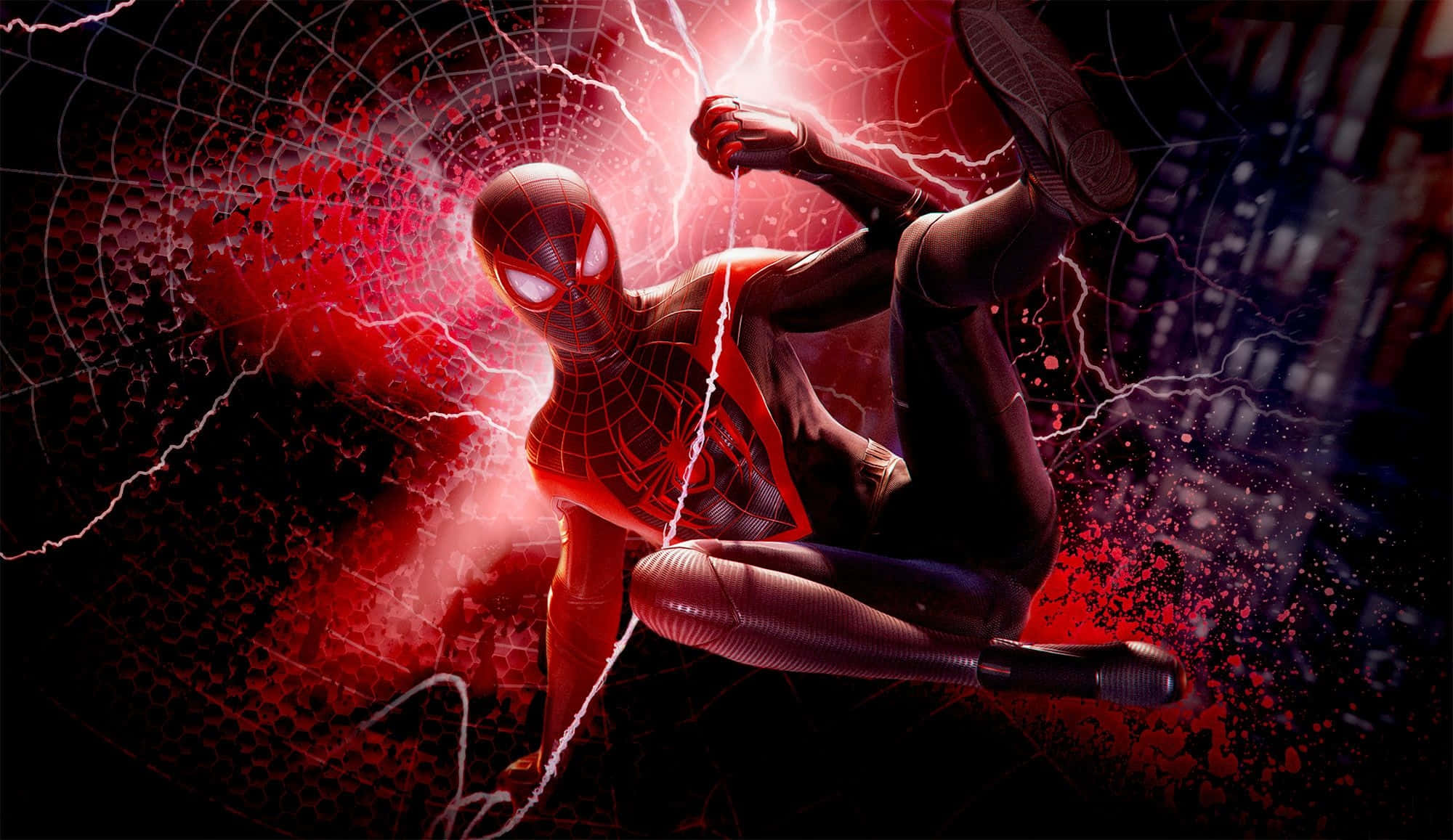 マーベルPS4 スパイダーマン 赤い稲妻 壁紙