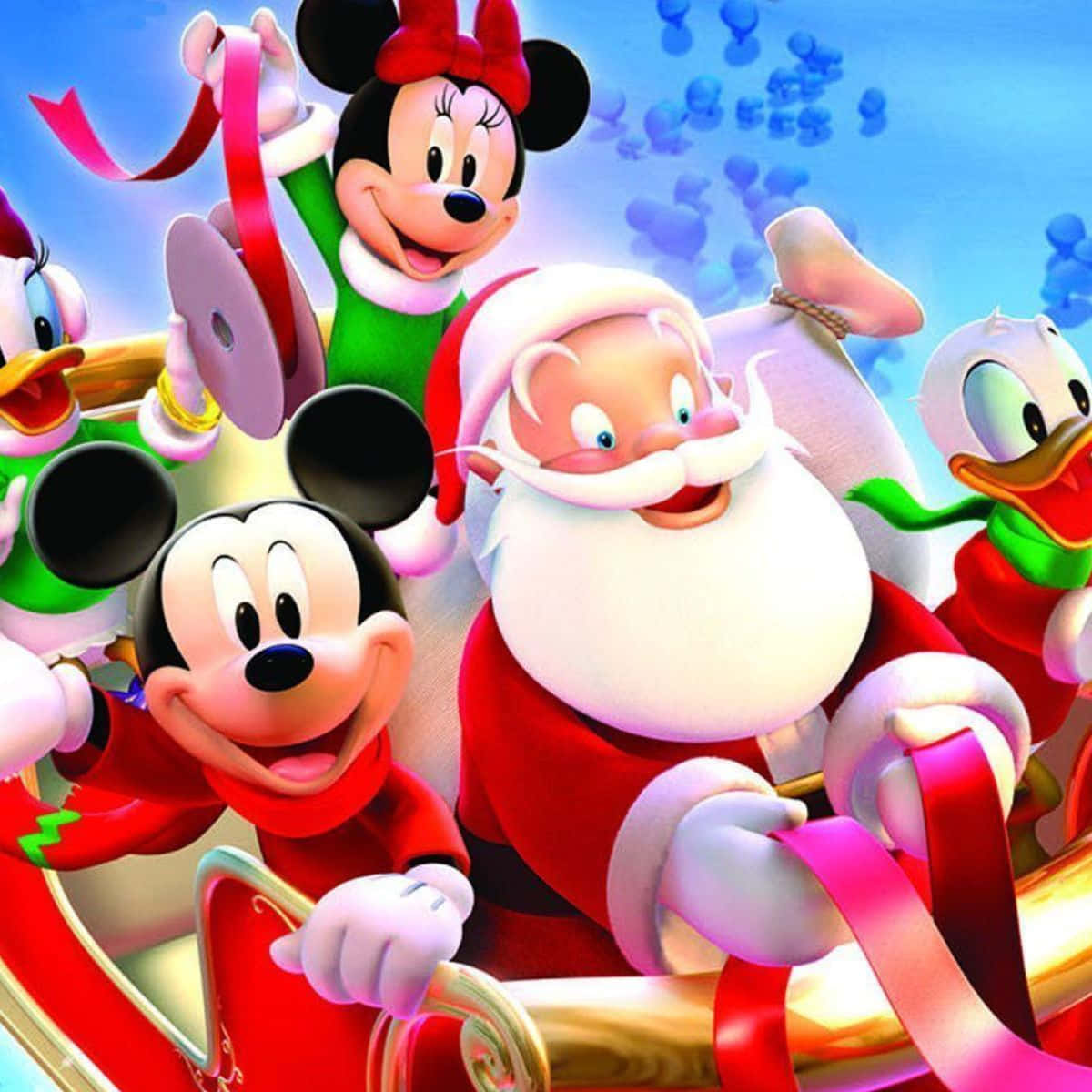 ミッキー、ミニー、そしておなじみのディズニー仲間たちと一緒にホリデーを祝おう！ 壁紙