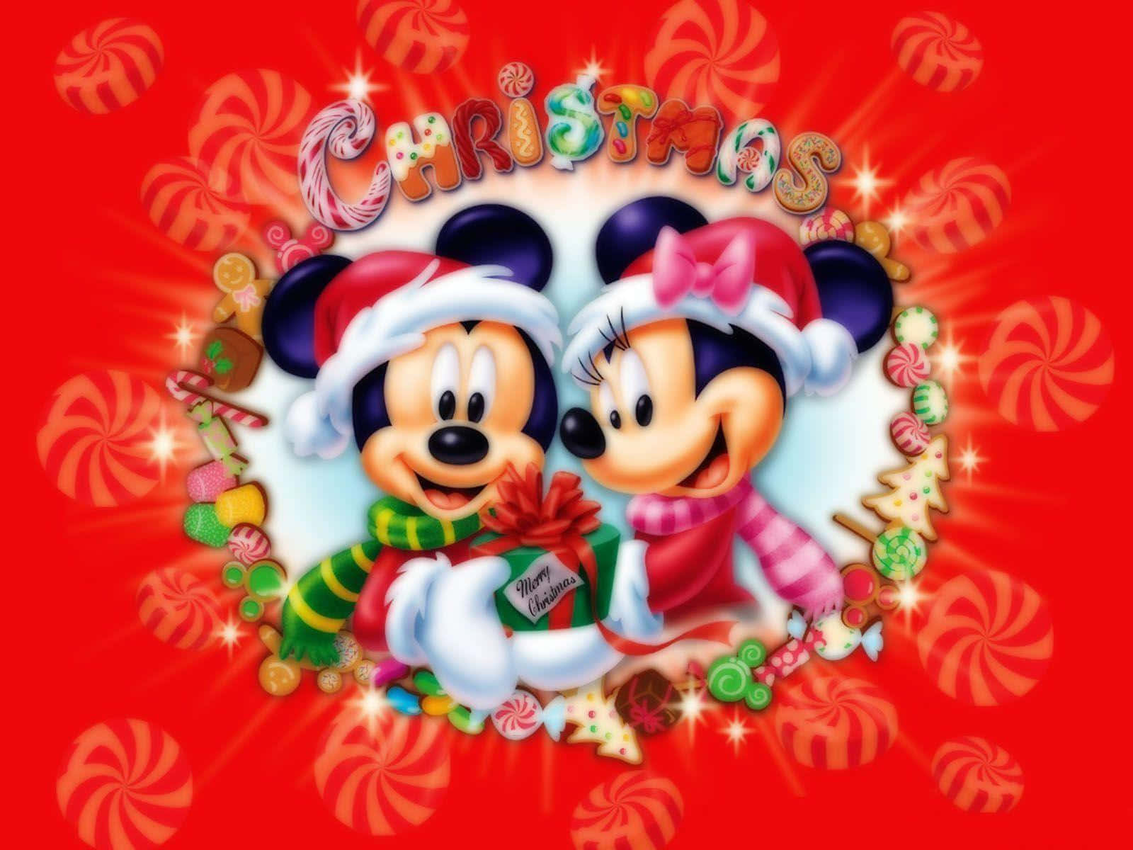 ミッキーとミニーのクリスマス壁紙 壁紙