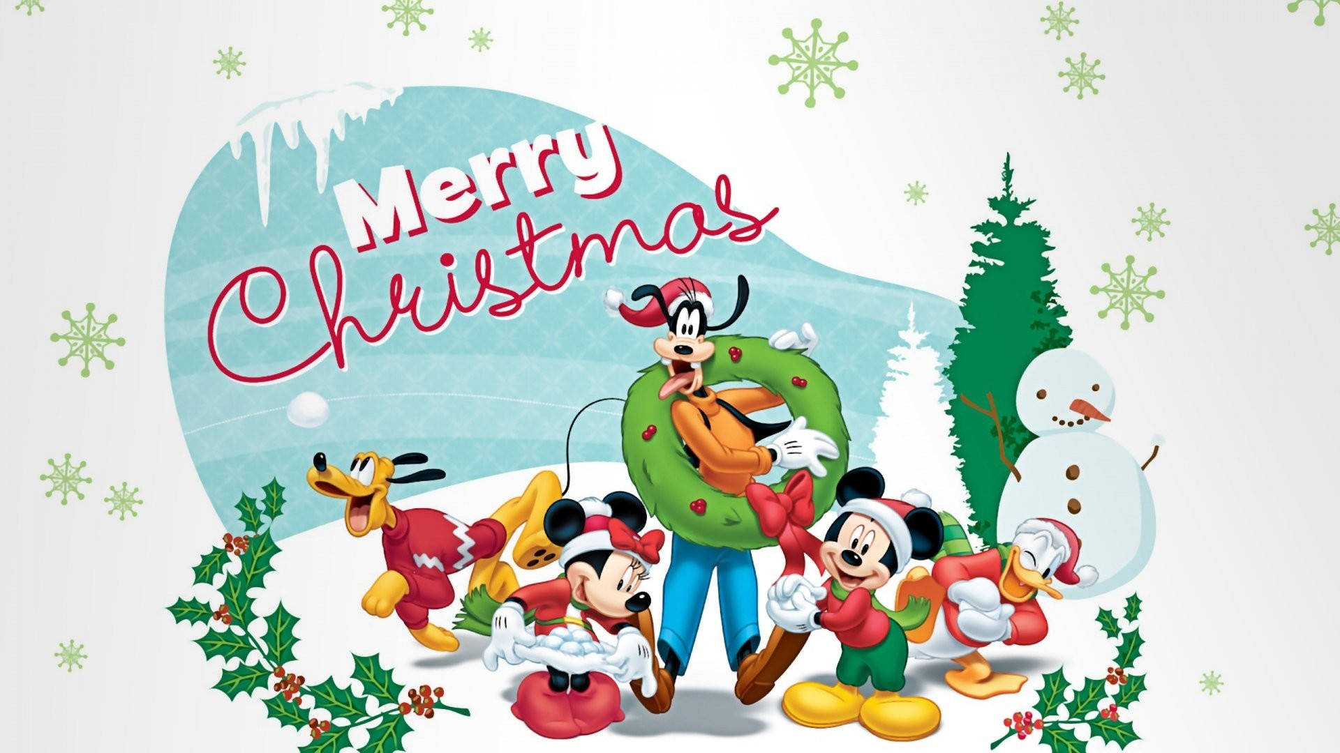 ミッキーマウスの楽しいクリスマスポスター 壁紙