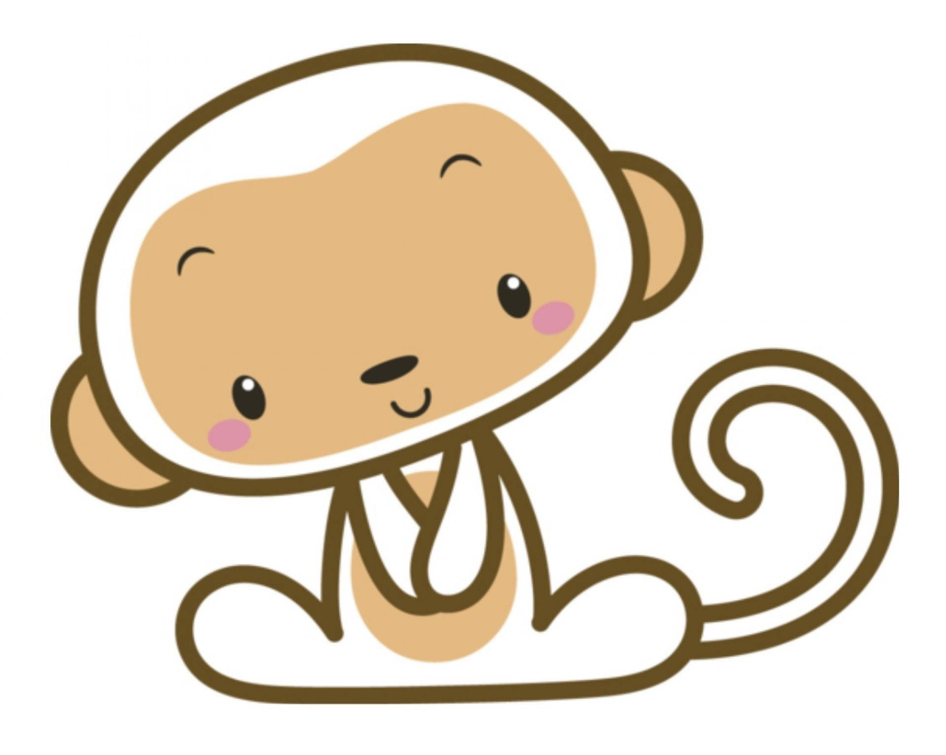 ミニマルでかわいいサルのアート 壁紙