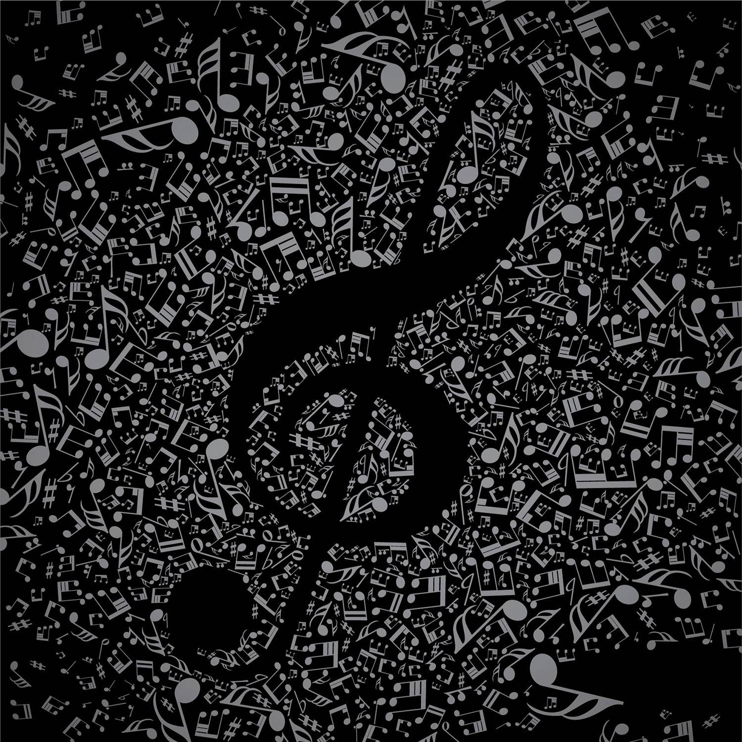 ミニマルでかわいいト音記号と音楽記号 壁紙