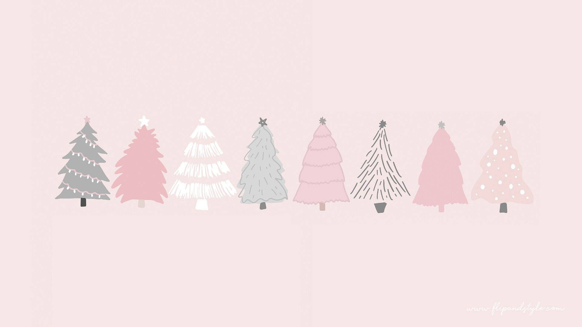 ミニマルなクリスマスツリーの落書き 壁紙