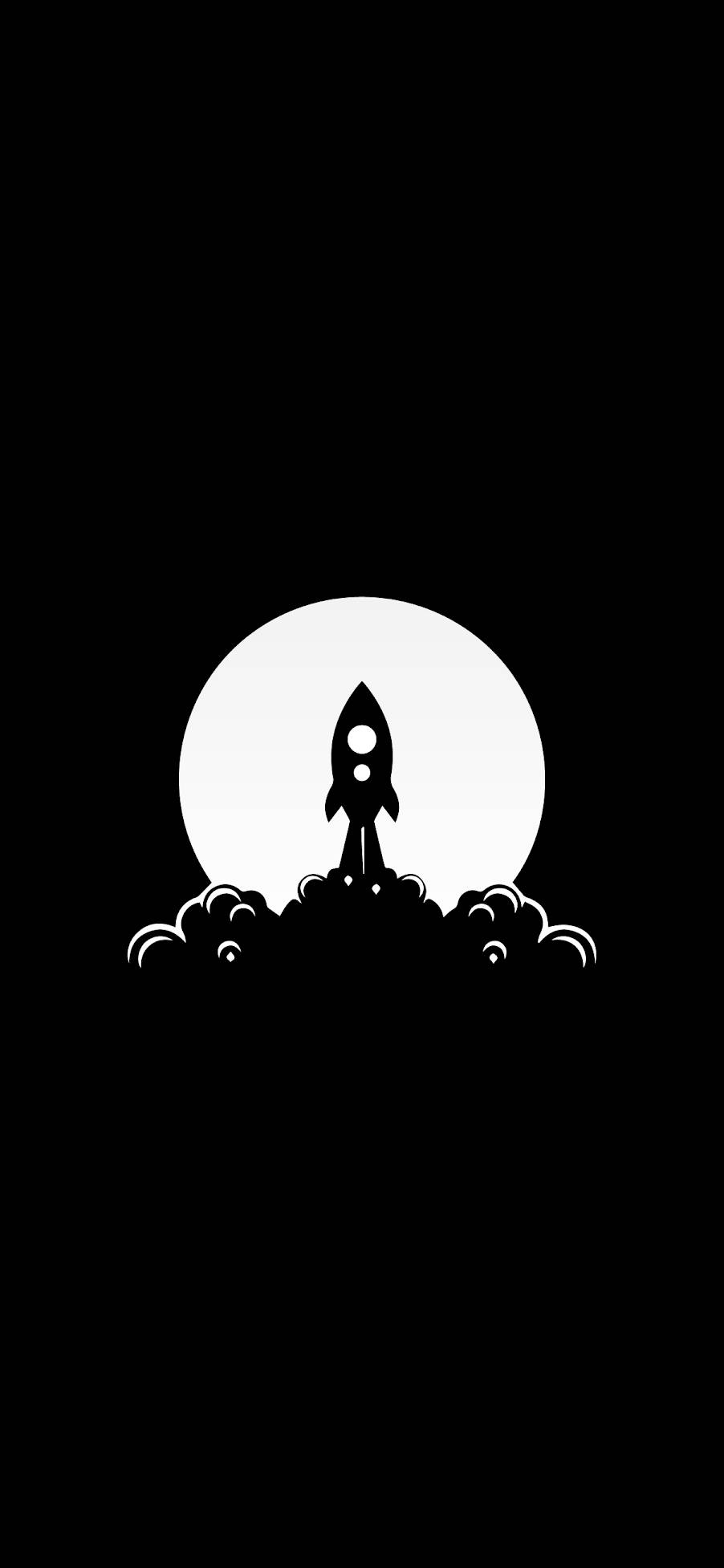 ミニマルな黒いロケット船 壁紙