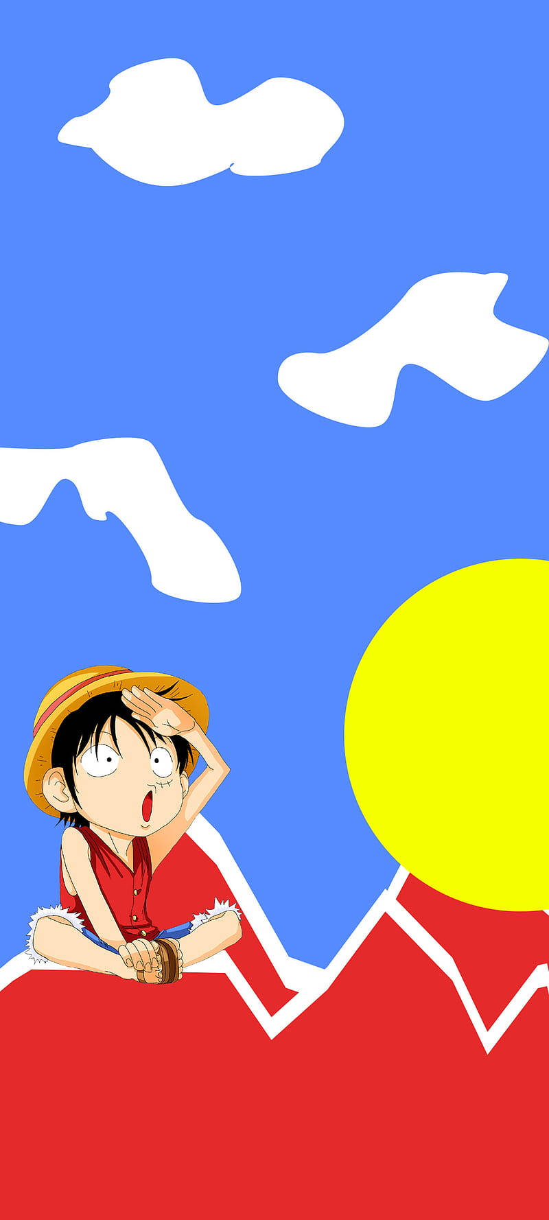 ミニマルアニメ ルフィ スマホ壁紙 壁紙