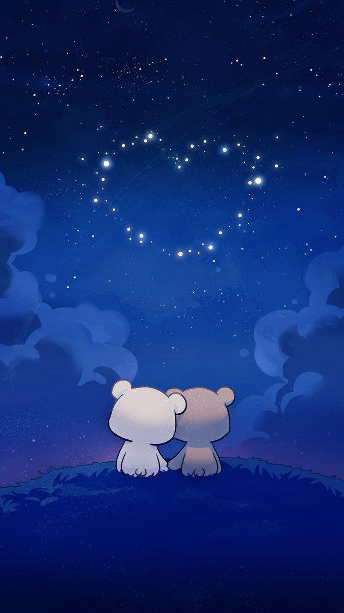 ミルク＆モカベア ハートの夜 壁紙