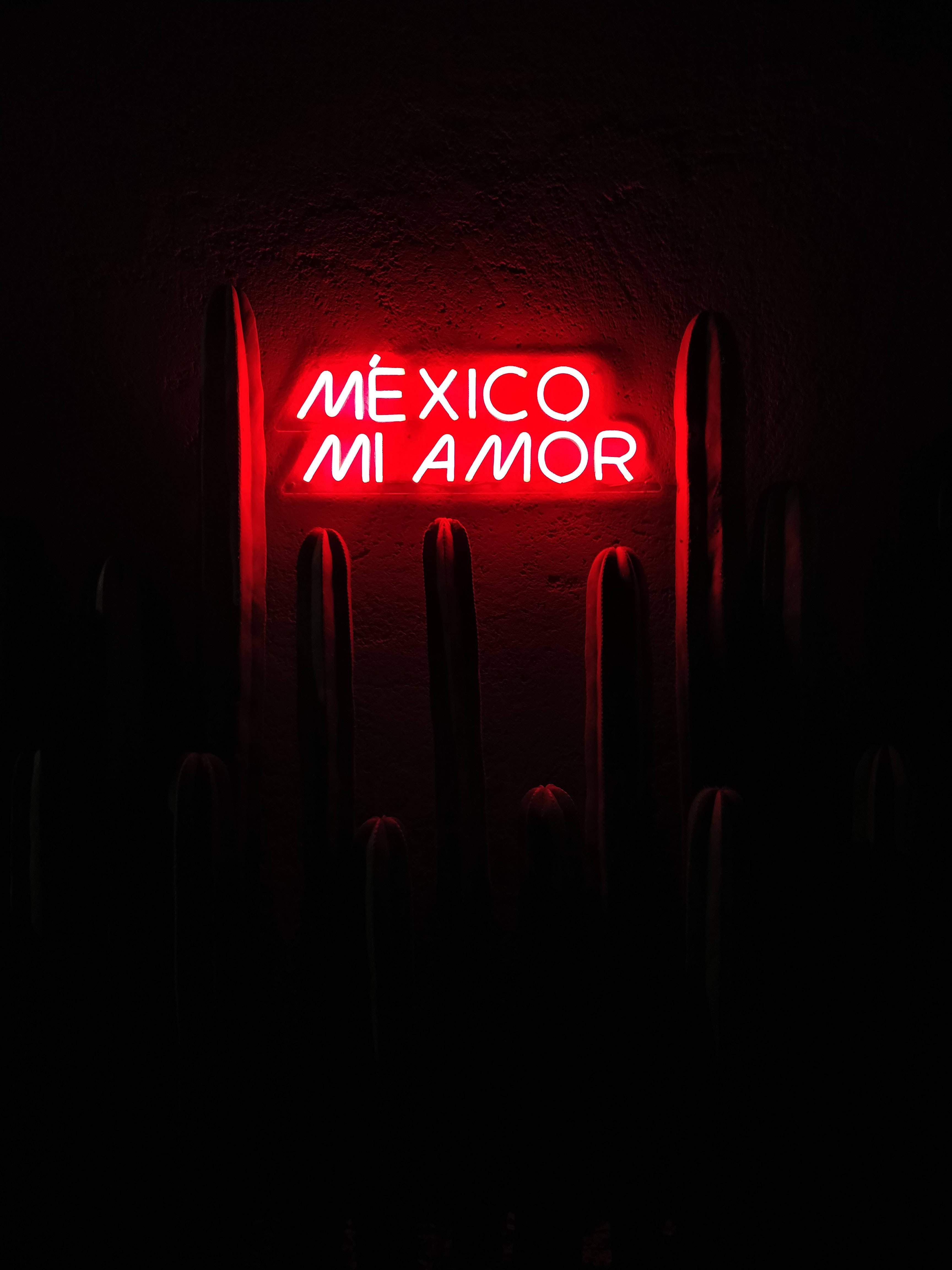 メキシコ ダークレッド サイン 壁紙