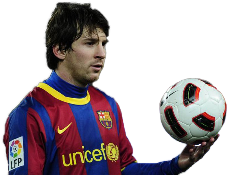 メッシ_バルセロナ_ユニフォーム_サッカーボール保持 壁紙
