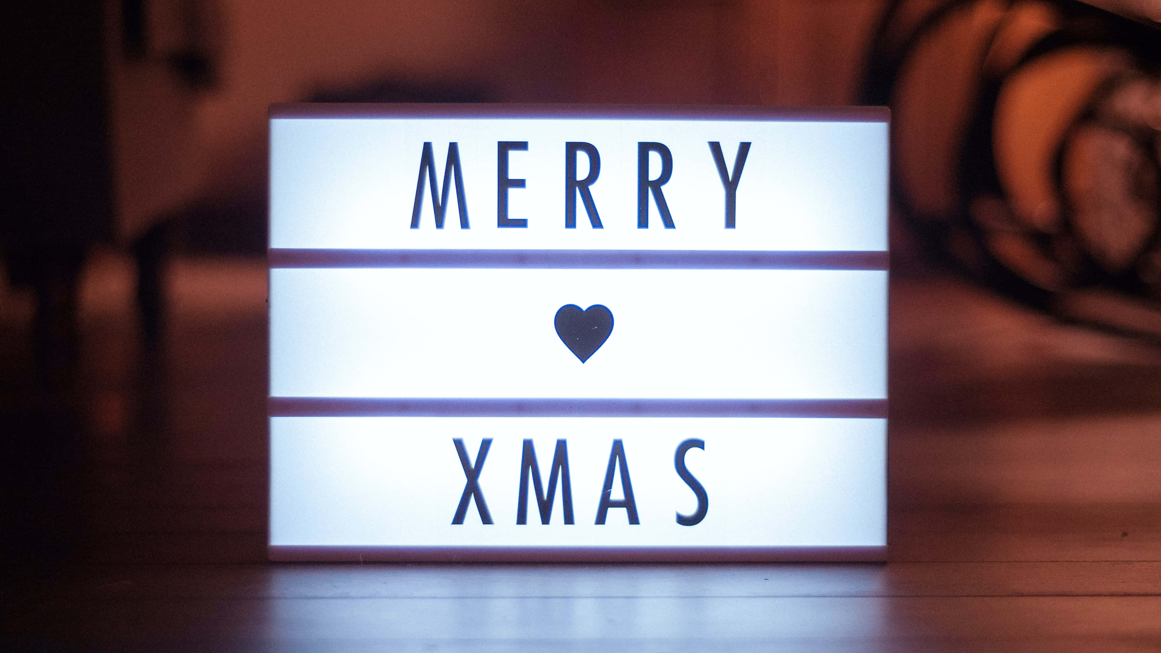 メリークリスマスの背景が付いたライトボックス 壁紙
