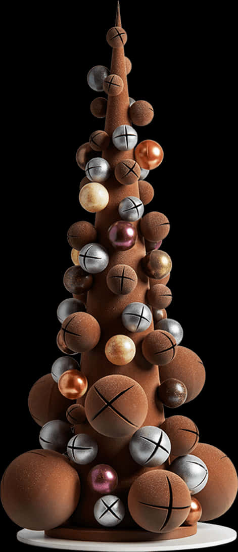 モダンなチョコレートのクリスマスツリー 壁紙