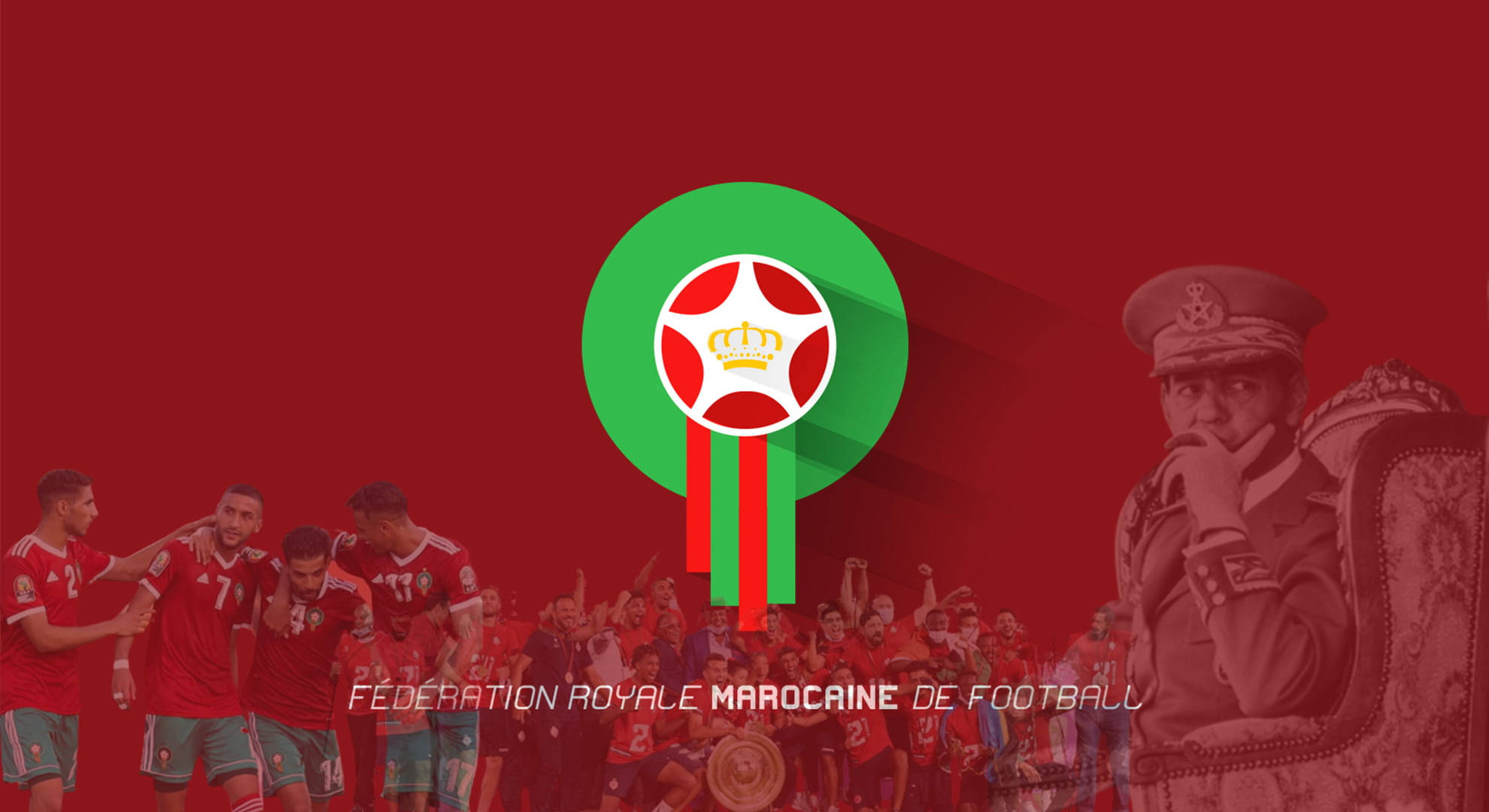 モロッコ代表サッカーチームのロゴ レッド アート 壁紙