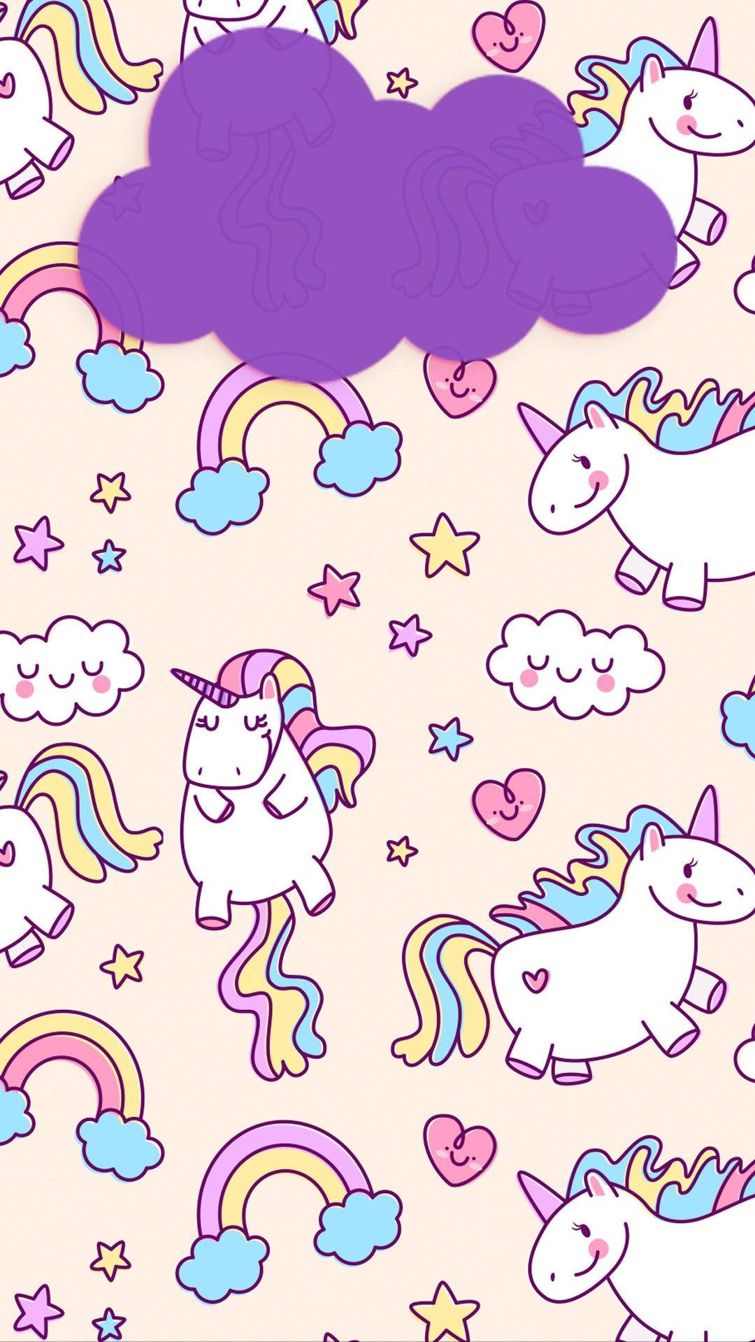 ユニコーンレインボー かわいい女の子向けスマホ壁紙 壁紙