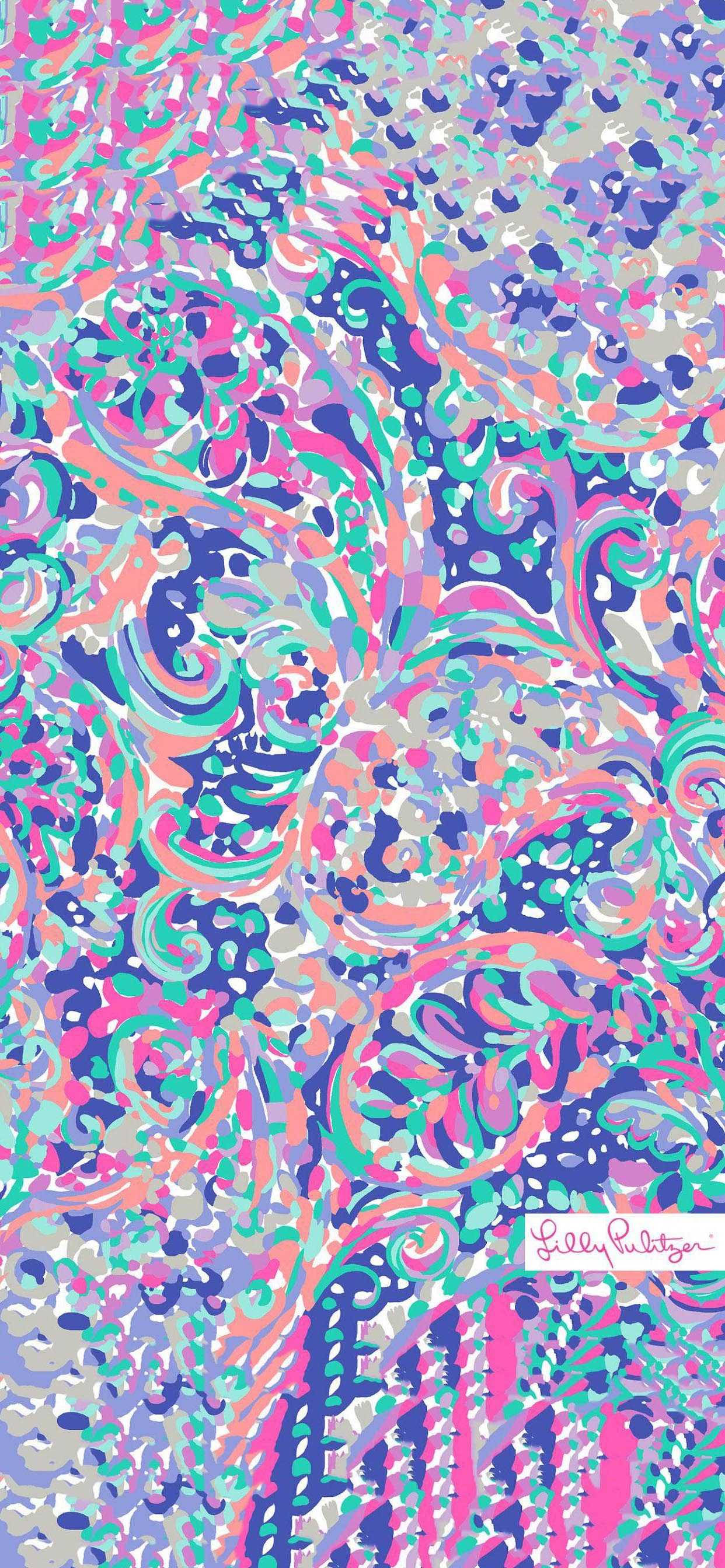 リリー・ピューリッツァー パープル 抽象アート 壁紙