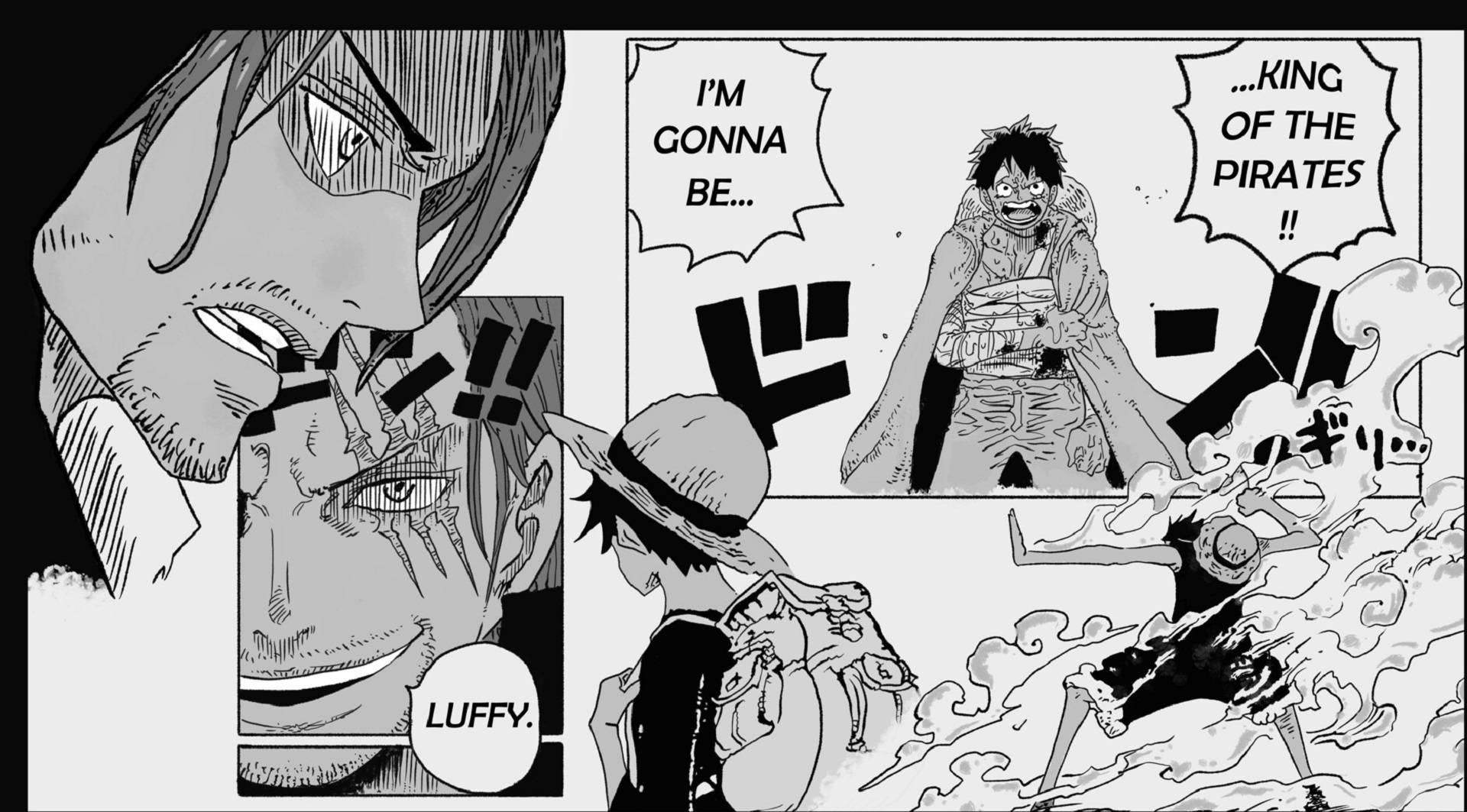 ルフィとシャンクスの漫画パネル 壁紙