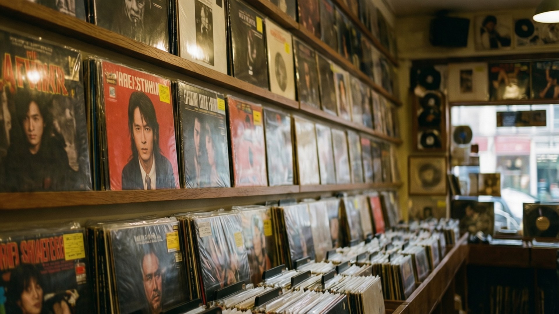 レコード店の壁 壁紙