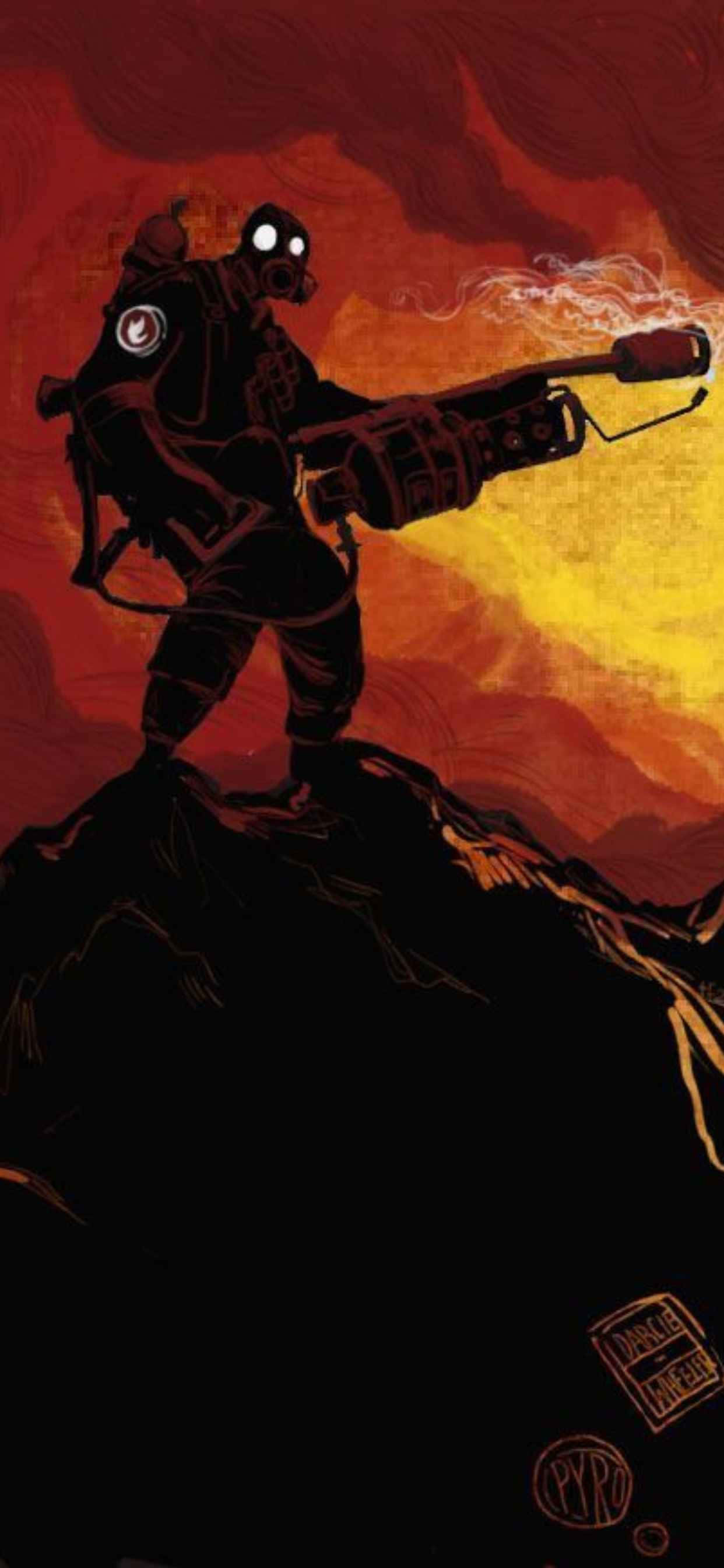 レッドパイロシャドウ iPhone Xs Max Team Fortress 2 背景 壁紙