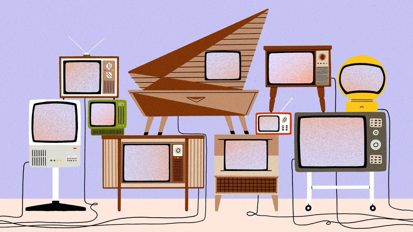 レトロでおしゃれなビンテージテレビ 壁紙