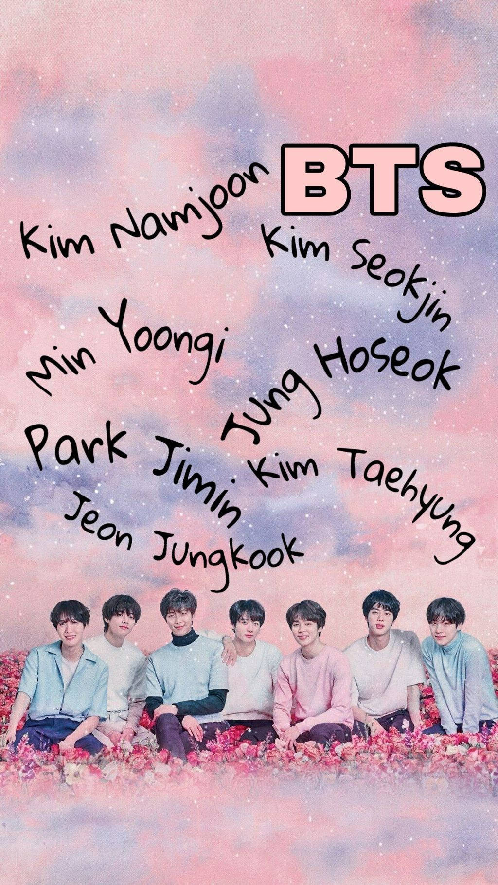 ローズの上のBTSのエモい写真 壁紙