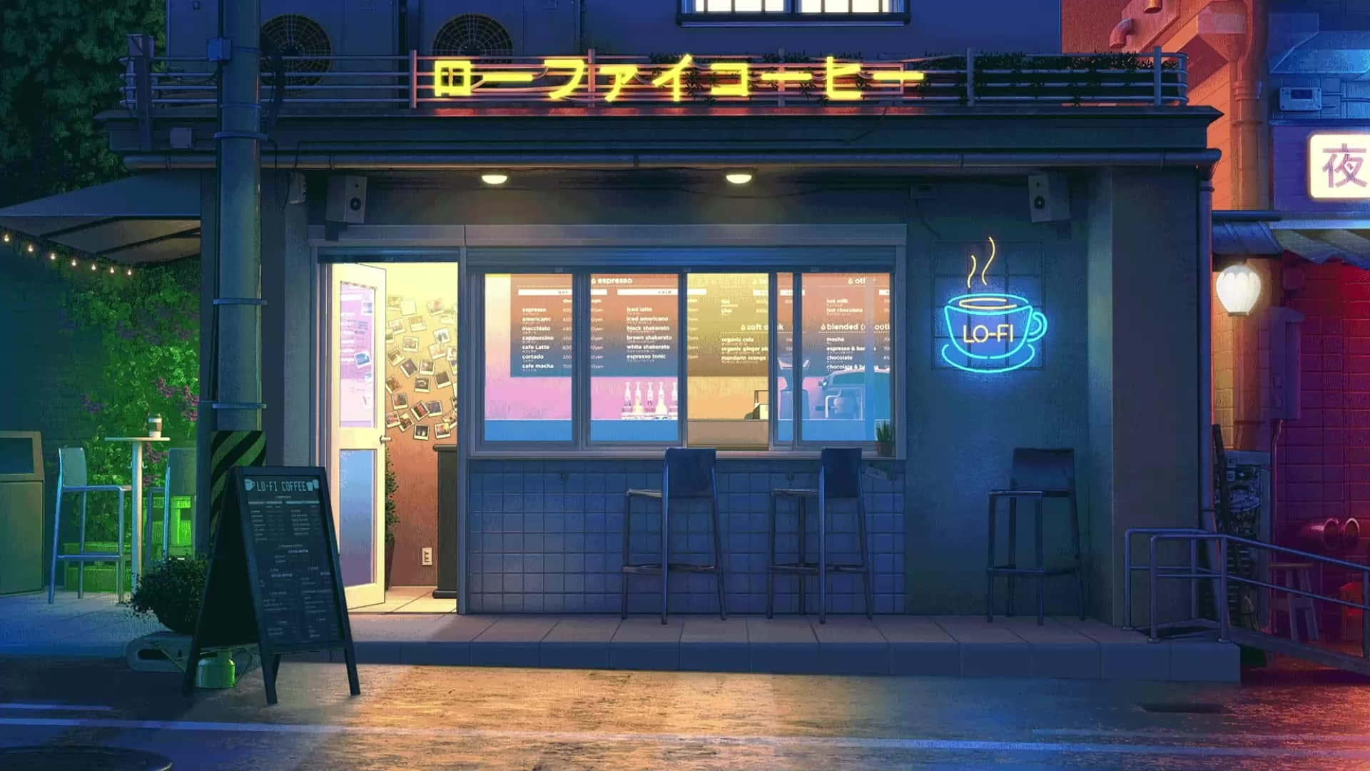 ローファイアニメカフェショップ 壁紙