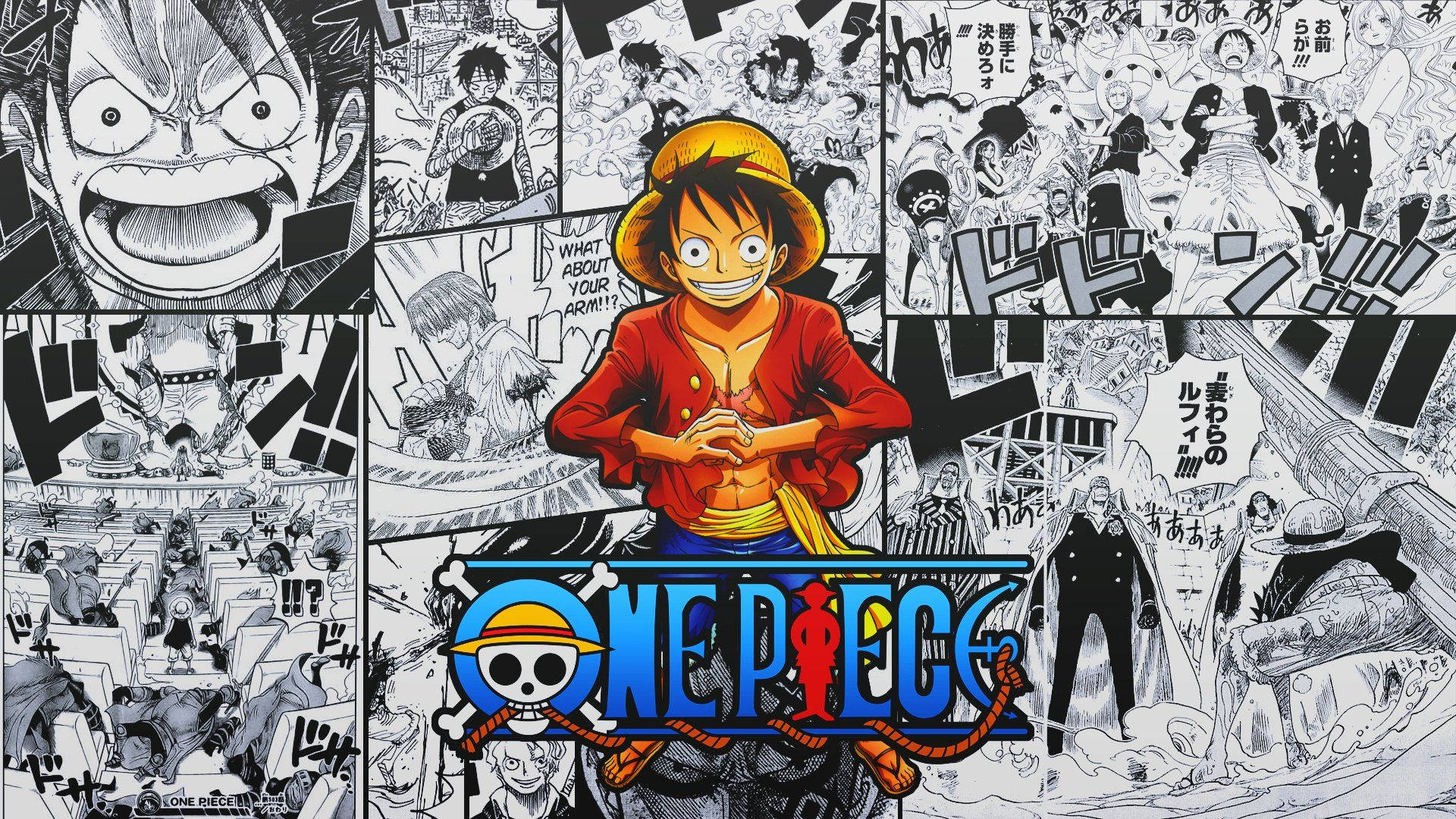 ワンピース ルフィ 漫画パネル 壁紙
