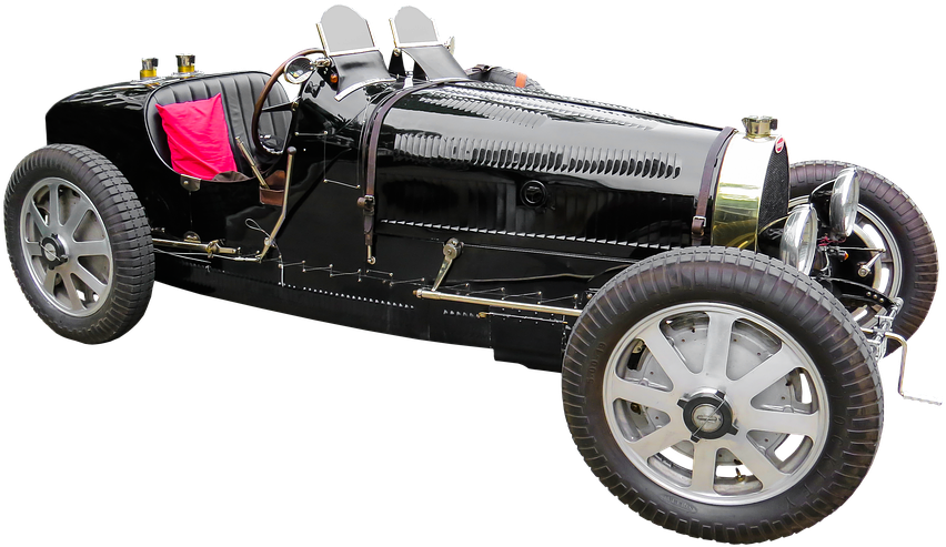 ヴィンテージ ブラック ブガッティ レーシングカー 壁紙